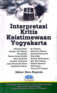 Image of Interpretasi Kritis Keistimewaan Yogyakarta